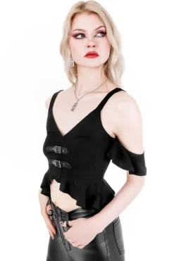 Restyle CATHEDRALIS BUCKLE PEPLUM TOP