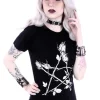 Restyle Classic Gothic, witchy T-shirt "ROSE PENTAGRAM"