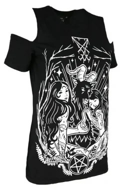 Restyle Cold shoulder LUCIFER T-shirt Occult blouse