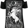 Restyle Cold shoulder T-shirt MAGICAL UNICORN GRAY