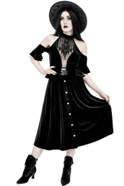 Restyle CRYPT VELVET MIDI SKIRT
