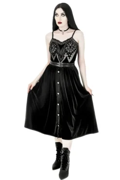 Restyle CRYPT VELVET MIDI SKIRT