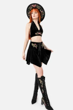 Restyle DARK BOTANY MINI SKIRT