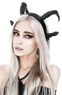 Restyle DARK ELF Gothic Headpiece with horns and ears