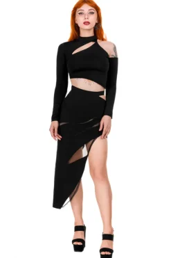 Restyle DELANEY ASYMMETRIC SKIRT Thigh Split
