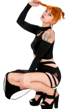 Restyle DELANEY ASYMMETRIC SKIRT Thigh Split