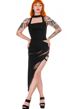 Restyle DELANEY ASYMMETRIC SKIRT Thigh Split