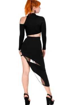 Restyle DELANEY ASYMMETRIC SKIRT Thigh Split
