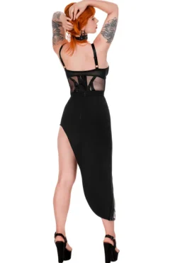 Restyle DESIREE SKIRT Asymmetric Skirt with PU seams
