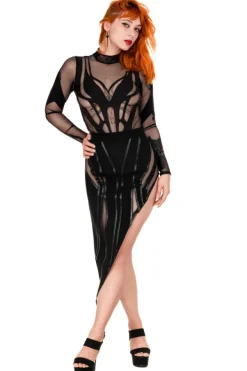 Restyle DESIREE SKIRT Asymmetric Skirt with PU seams