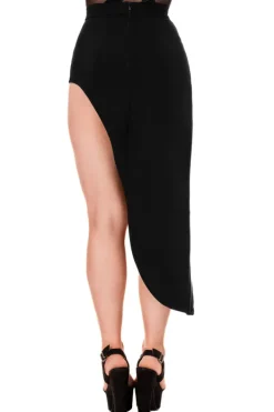 Restyle DESIREE SKIRT Asymmetric Skirt with PU seams