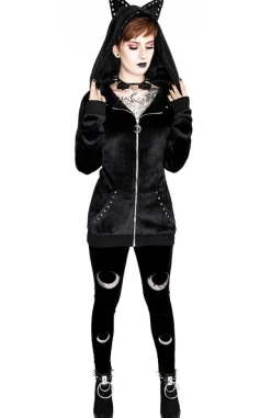 Restyle DOUBLE CRESCENT VELVET LEGGINGS gothic black leggings