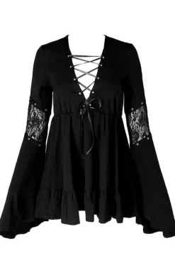 Restyle Eden Black Cotton Floaty Dress