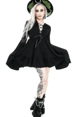 Restyle Eden Black Cotton Floaty Dress
