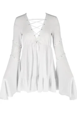 Restyle Eden White Cotton Floaty Dress