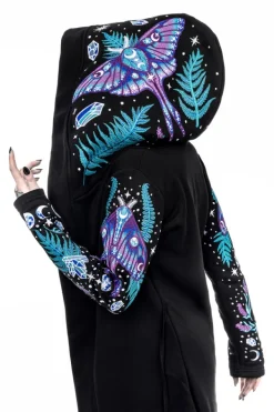 Restyle ENCHANTED FOREST HOODIE with detailed embroidery moth and fern