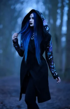 Restyle ENCHANTED FOREST HOODIE with detailed embroidery moth and fern