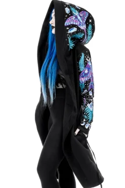 Restyle ENCHANTED FOREST HOODIE with detailed embroidery moth and fern