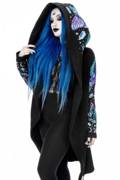 Restyle ENCHANTED FOREST HOODIE with detailed embroidery moth and fern