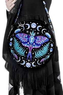 Restyle ENCHANTED FOREST ROUND BAG with moon moth and crystals