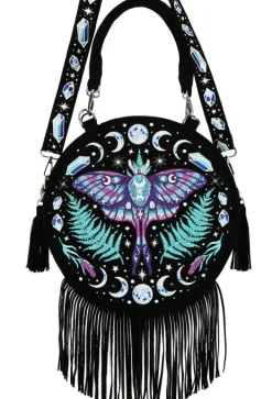 Restyle ENCHANTED FOREST ROUND BAG with moon moth and crystals