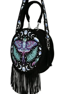 Restyle ENCHANTED FOREST ROUND BAG with moon moth and crystals