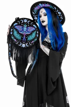 Restyle ENCHANTED FOREST ROUND BAG with moon moth and crystals