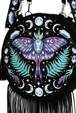 Restyle ENCHANTED FOREST ROUND BAG with moon moth and crystals