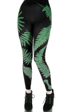 Restyle Fern leggings, green leaves trousers for forest witch