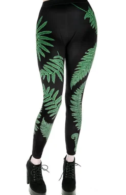 Restyle Fern leggings, green leaves trousers for forest witch