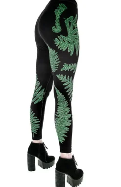 Restyle Fern leggings, green leaves trousers for forest witch