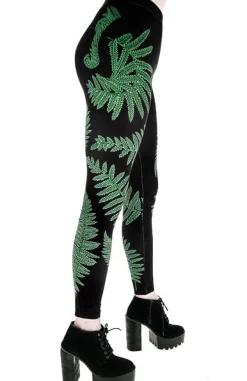 Restyle Fern leggings, green leaves trousers for forest witch