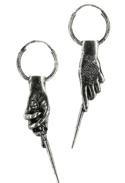 Restyle Gothic 925 Silver earrings MAGIC WAND HOOPS
