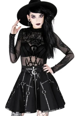 Restyle Gothic black harness circle MOON MISTRESS SKIRT