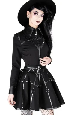 Restyle Gothic black harness circle MOON MISTRESS SKIRT