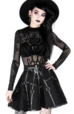 Restyle Gothic black harness circle MOON MISTRESS SKIRT