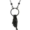 Restyle Gothic Black MAGIC WAND Pendant Hand of the Witch