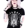 Restyle Gothic blouse with wednesday Addams T-shirt "TRIPPIN WEDNESDAY"