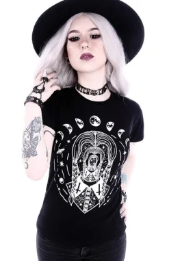 Restyle Gothic blouse with wednesday Addams T-shirt "TRIPPIN WEDNESDAY"