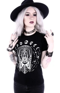 Restyle Gothic blouse with wednesday Addams T-shirt 