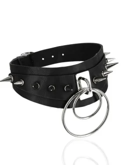 Restyle Gothic choker DOUBLE SPIKED CHOKER