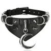 Restyle Gothic choker MOON AND D-RING COLLAR