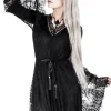 Restyle Gothic Eyelash Lace Dress Black