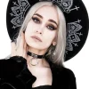 Restyle Gothic Fortune Teller Hat with wide brim, wool