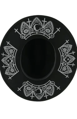 Restyle Gothic Fortune Teller Hat with wide brim, wool