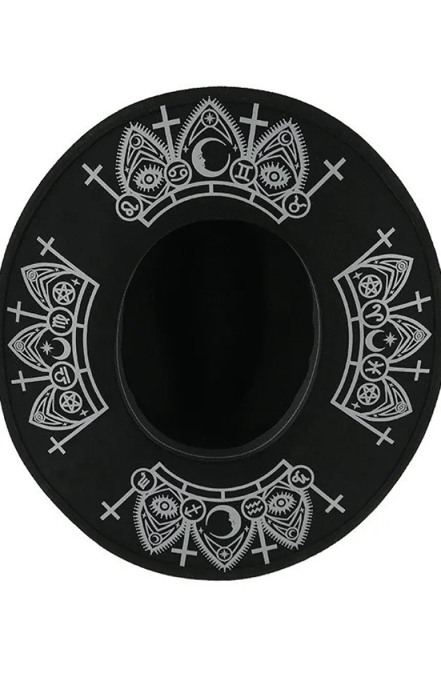 Restyle Gothic Fortune Teller Hat with wide brim, wool