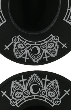 Restyle Gothic Fortune Teller Hat with wide brim, wool
