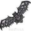 Restyle Gothic hair barrette crescent bat, occult jewellery "LACE BAT SILVER HAIRCLIP"