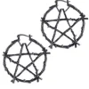 Restyle Gothic hoop earrings, occult fashion "BRANCH PENTAGRAM EARRINGS"