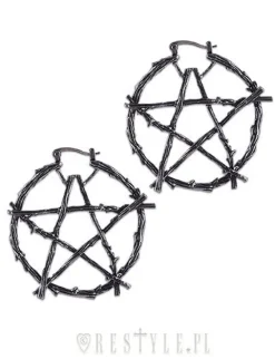 Restyle Gothic hoop earrings, occult fashion "BRANCH PENTAGRAM EARRINGS"
